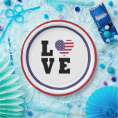 7月4日ピクニックレッドブルーホワイト愛国心パーティー ペーパープレート (パーティー)