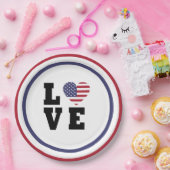 7月4日ピクニックレッドブルーホワイト愛国心パーティー ペーパープレート (パーティー)