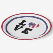 7月4日ピクニックレッドブルーホワイト愛国心パーティー ペーパープレート (アングル)