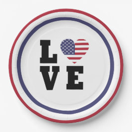 7月4日ピクニックレッドブルーホワイト愛国心パーティー ペーパープレート