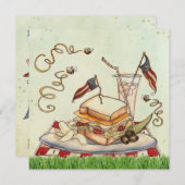 7月4日ピクニック招待状 招待状 (正面/裏面)