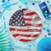 7月4日ピクニック紙プレートアメリカ国旗 ペーパープレート (パーティー)