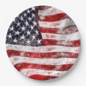 7月4日ピクニック紙プレートアメリカ国旗 ペーパープレート (正面)