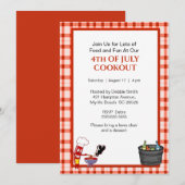 7月4日ピクニック/クックアウト 招待状 (正面/裏面)
