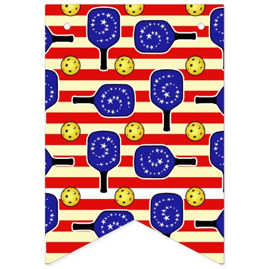 7月4日ピックボール赤白青イエローボール バンティングフラッグ (第1の旗)