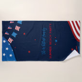 7月4日ファミリーサマービーチトロピカルバケーション ビーチタオル (正面)