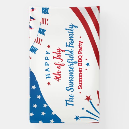 7月4日ファミリーサマーBBQパーティー 横断幕 (縦)