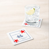 7月4日ファミリーバーベキュー愛国的スターズスクーア スクエアペーパーコースター (インサイチュ)