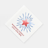 7月4日ファミリー名BBQラウンドクラシックステッカー スタンダードランチョンナプキン (角)