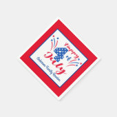 7月4日ファミリー懇親会お祝い スタンダードカクテルナプキン (角)