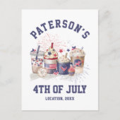 7月4日ファミリー懇親会パーティー独立記念日 ポストカード (正面)