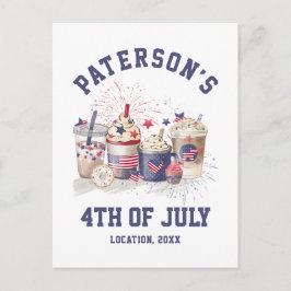 7月4日ファミリー懇親会パーティー独立記念日 ポストカード