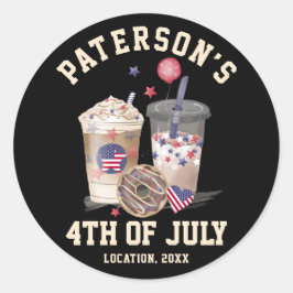 7月4日ファミリー懇親会パーティー独立記念日 ラウンドシール