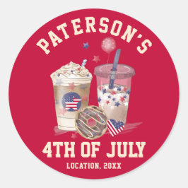 7月4日ファミリー懇親会パーティー独立記念日 ラウンドシール