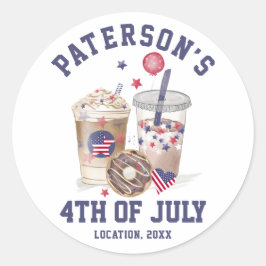 7月4日ファミリー懇親会パーティー独立記念日 ラウンドシール