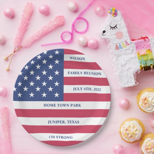 7月4日ファミリー懇親会紙プレート ペーパープレート (パーティー)