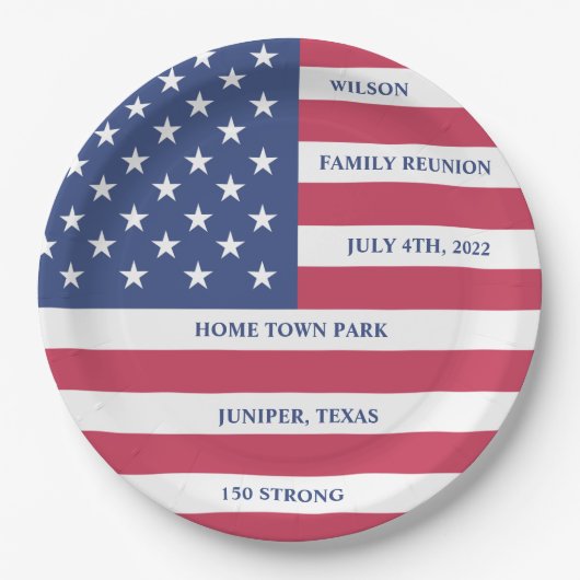 7月4日ファミリー懇親会紙プレート ペーパープレート (正面)