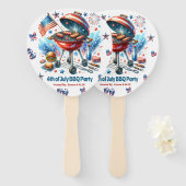 7月4日ファミリー懇親会Bakyard Bbqパーティー ハンドファン (正面&裏面)