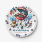 7月4日ファミリー懇親会Bakyard Bbqパーティー ペーパープレート (正面)