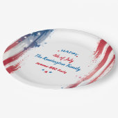 7月4日ファミリーBBQパーティーサマーホリデー ペーパープレート (アングル)