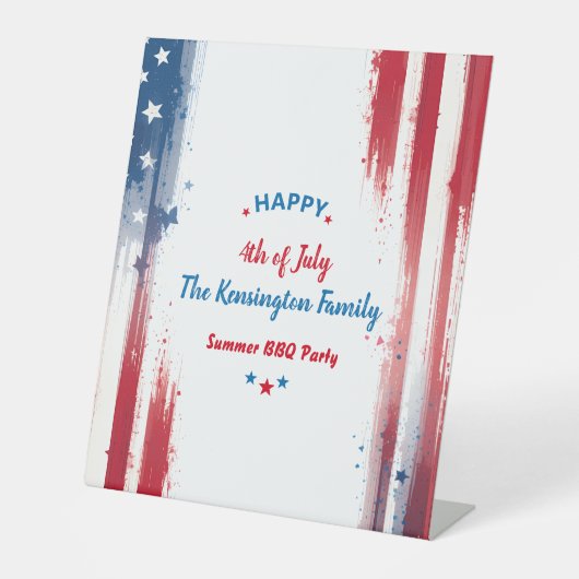 7月4日ファミリーBBQパーティーサマーホリデー 台座サイン (正面)