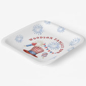 7月4日ファミリーBBQファミリー名 ペーパープレート (傾斜あり)