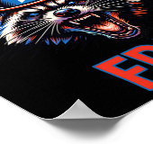 7月4日フェラルだが自由な愛国的なアライグマおもしろい ポスター (角)