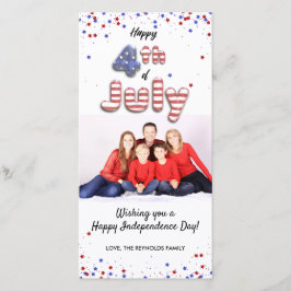 7月4日フォイルバルーン星ストライプフォトカード