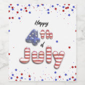 7月4日フォイルバルーン星ワインラベルストライプ(Wine Label) ワインラベル (シングルラベル)