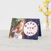 7月4日フォト赤白青星 カード (黄色い花)