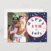 7月4日フォト赤白青星 ポストカード (正面/裏面)