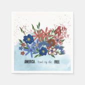 7月4日フローラ「アメリカ自由地」 スタンダードカクテルナプキン (正面)