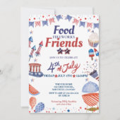 7月4日フードフレンドと花火、パーティー 招待状 (正面)
