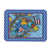 7月4日ブルーバードツイート、アメリカ国旗 マグネット (横)