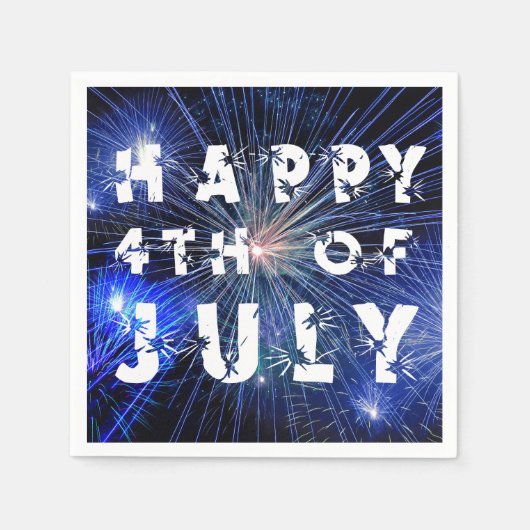 7月4日ブルーフエで花火を楽しむ4日 スタンダードカクテルナプキン (正面)