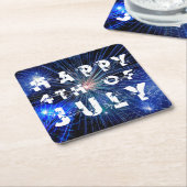 7月4日ブルーフエパーティー スクエアペーパーコースター (アングル)