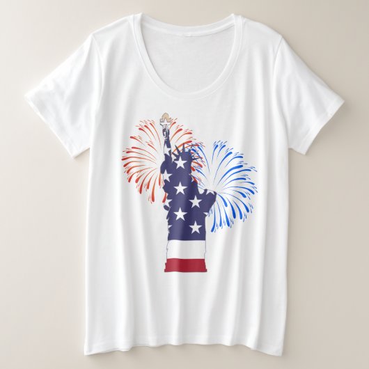 7月4日プラスTシャツ（像付） プラスサイズTシャツ (デザイン正面)