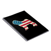 7月4日プーグドッグ米国国旗 ノートブック (右側)