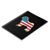 7月4日プーグドッグ米国国旗 ノートブック (左側)