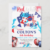 7月4日プールバースデーパーティカスタムー 招待状 (正面)