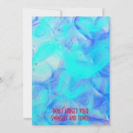 7月4日プールバースデーパーティカスタムー 招待状 (裏面)