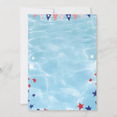7月4日プールパーティの招待状編集可能スイム 招待状 (裏面)