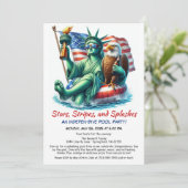 7月4日プールパーティの招待状 招待状 (スタンド正面)