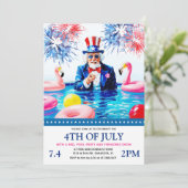 7月4日プールパーティの招待状 招待状 (スタンド正面)