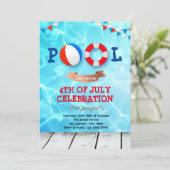 7月4日プールパーティの招待状 招待状 (スタンド正面)