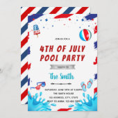 7月4日プールパーティーの招待状 招待状 (正面/裏面)