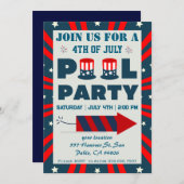 7月4日プールパーティー 招待状 (正面/裏面)