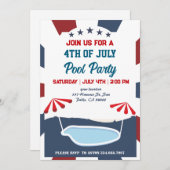 7月4日プールパーティー 招待状 (正面/裏面)
