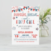 7月4日ベイビーQベイビーシャワー - 女の子 招待状 (スタンド正面)