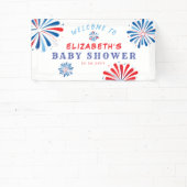 7月4日ベビーシャワーへようこそ 横断幕 (インサイチュ)